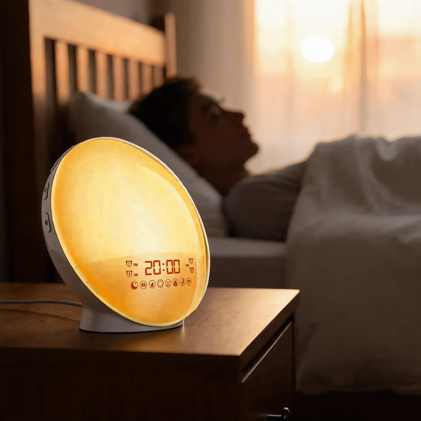 Noélune Sunrise Wake-Up Light Alarm Clock – Natural Light & Sound Sleep Aid - Noélune