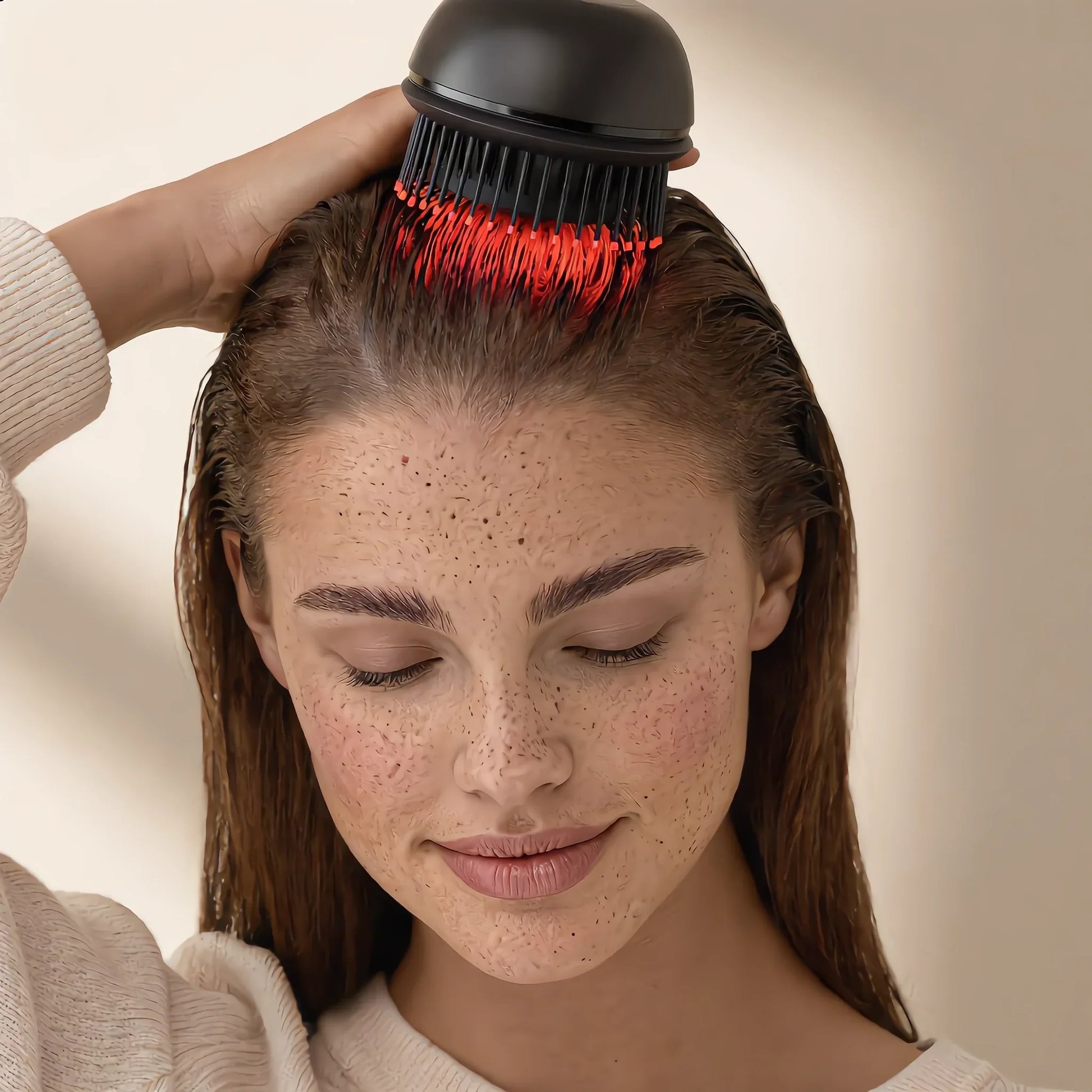 Noélune Scalp Massage Comb – Red Light Microcurrent Hair Therapy Device - Noélune