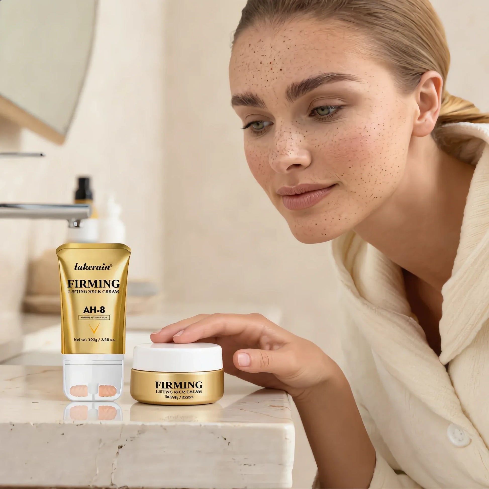 Noélune Firming Lifting Neck Cream With Roller For Smoother-Looking Skin - Noélune