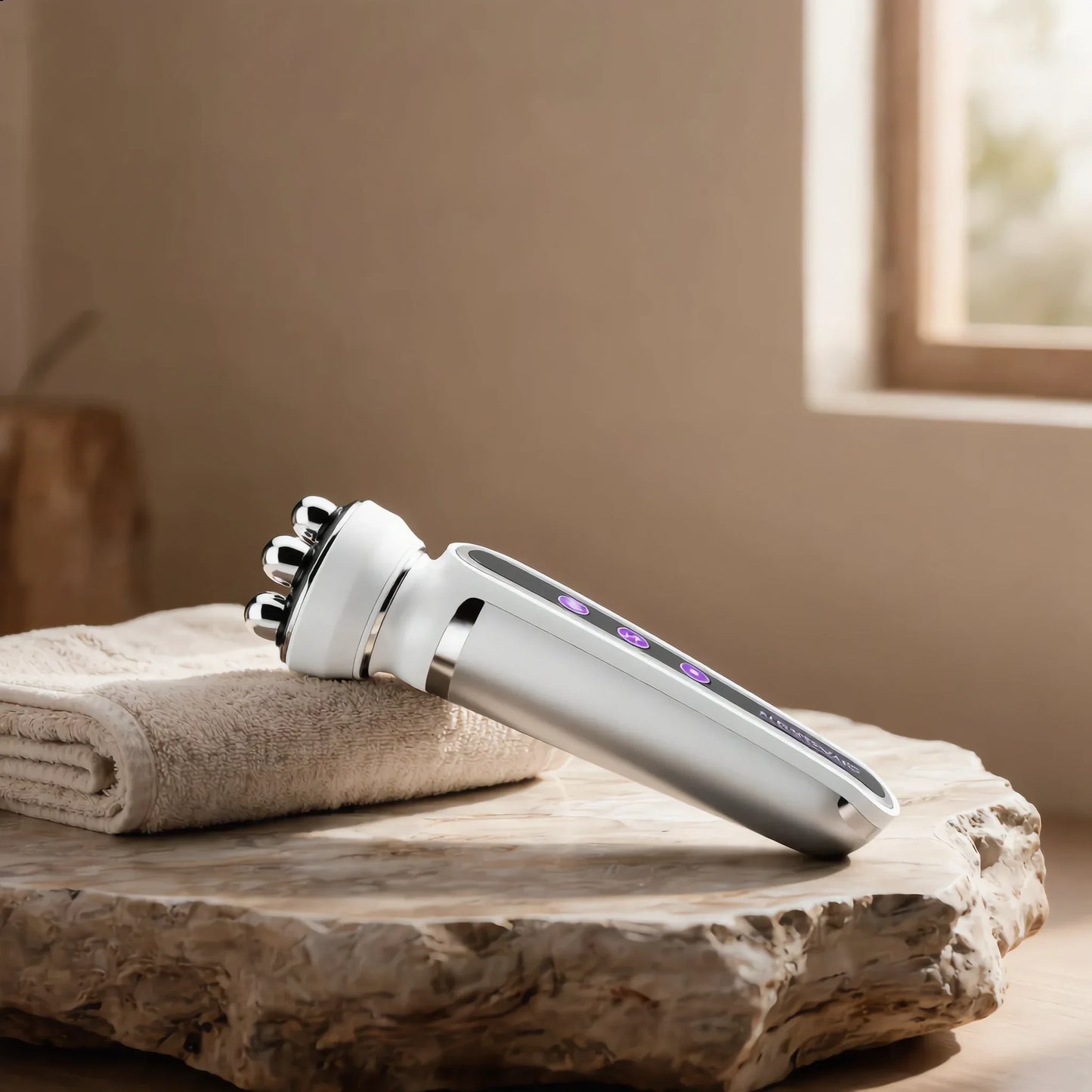 Noélune EMS Rotating Facial & Neck Massager – LED & Gentle Heat Ritual - Noélune