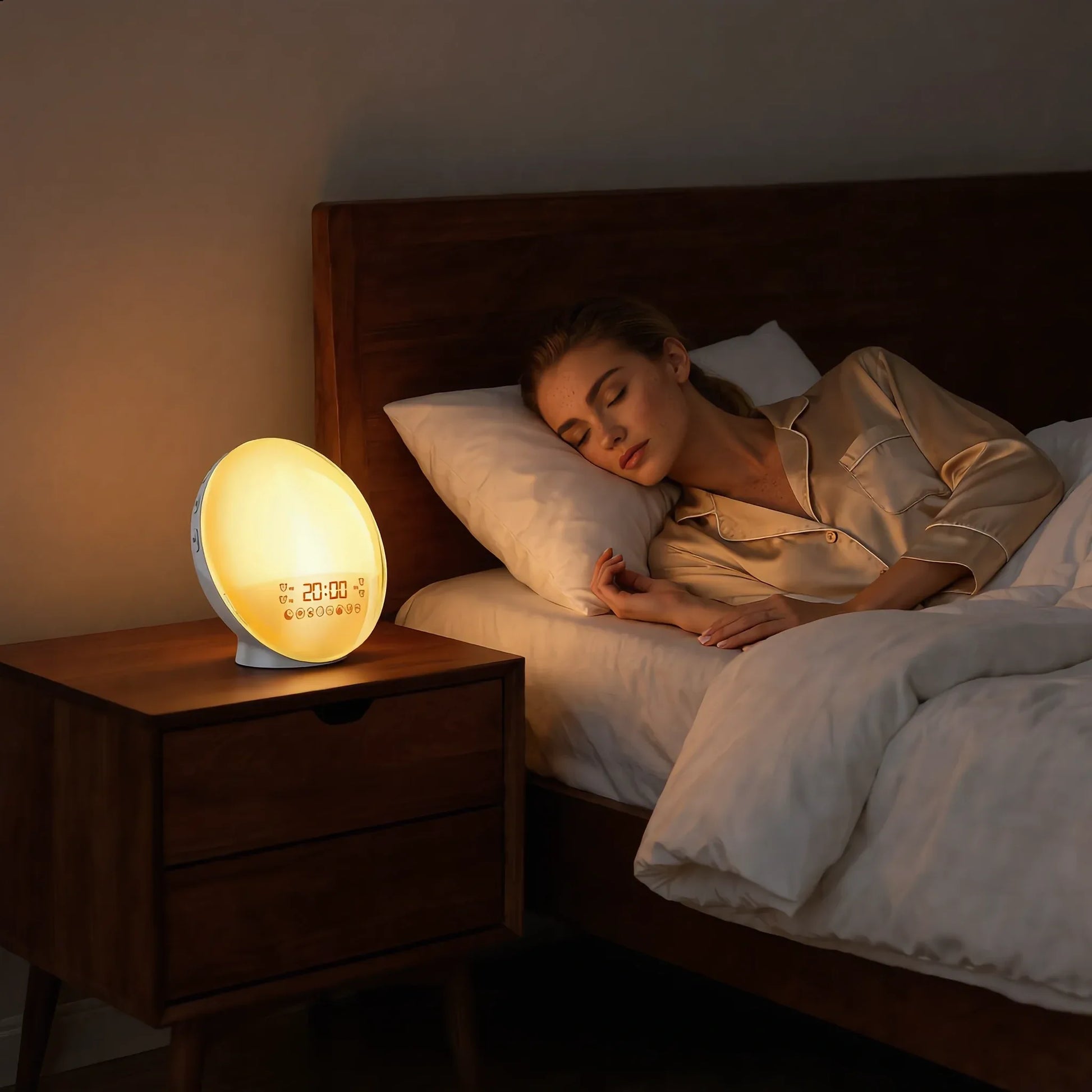 Noélune Sunrise Wake-Up Light Alarm Clock – Natural Light & Sound Sleep Aid - Noélune