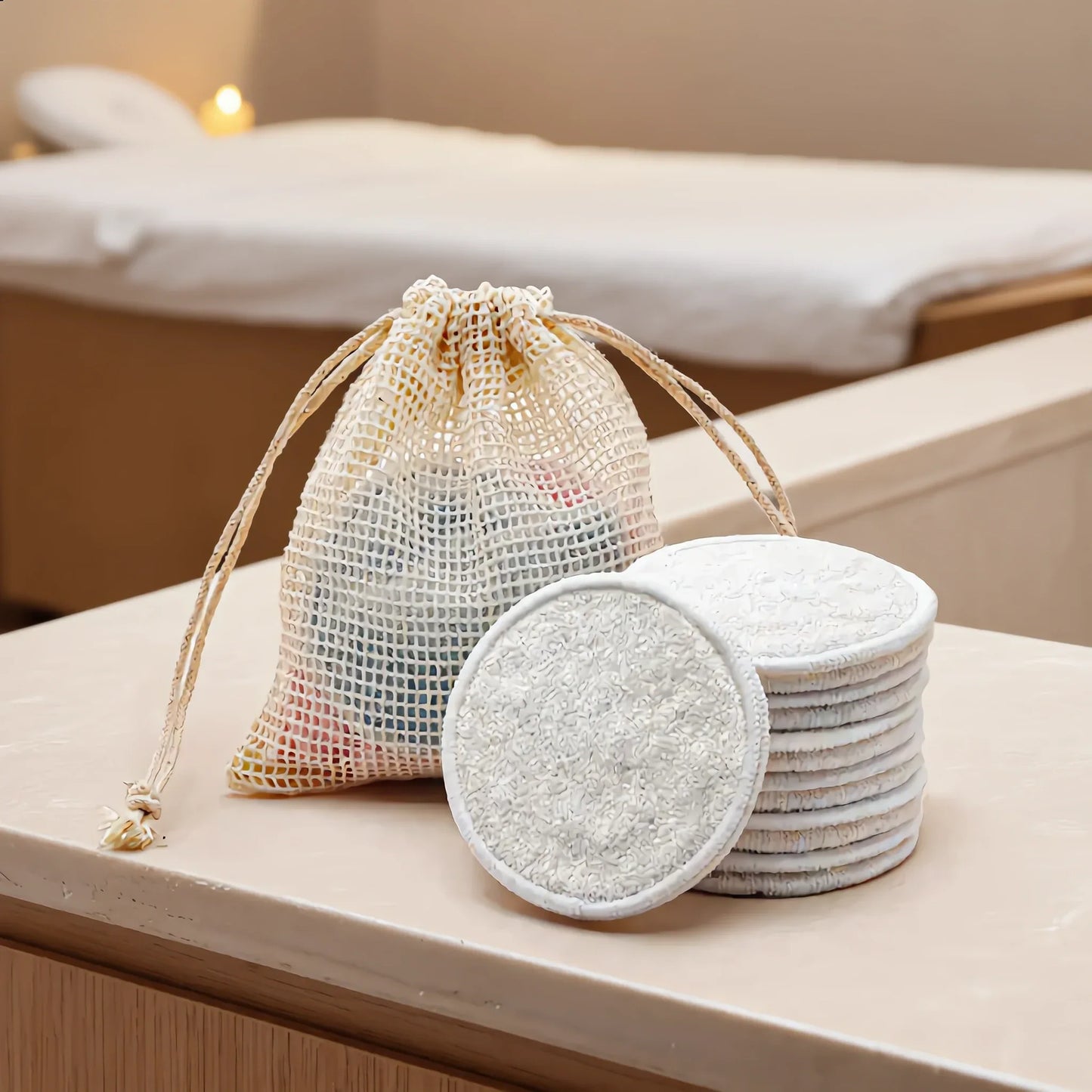 Noélune Reusable Bamboo Cleansing Pads – Gentle Makeup Removal Set - Noélune