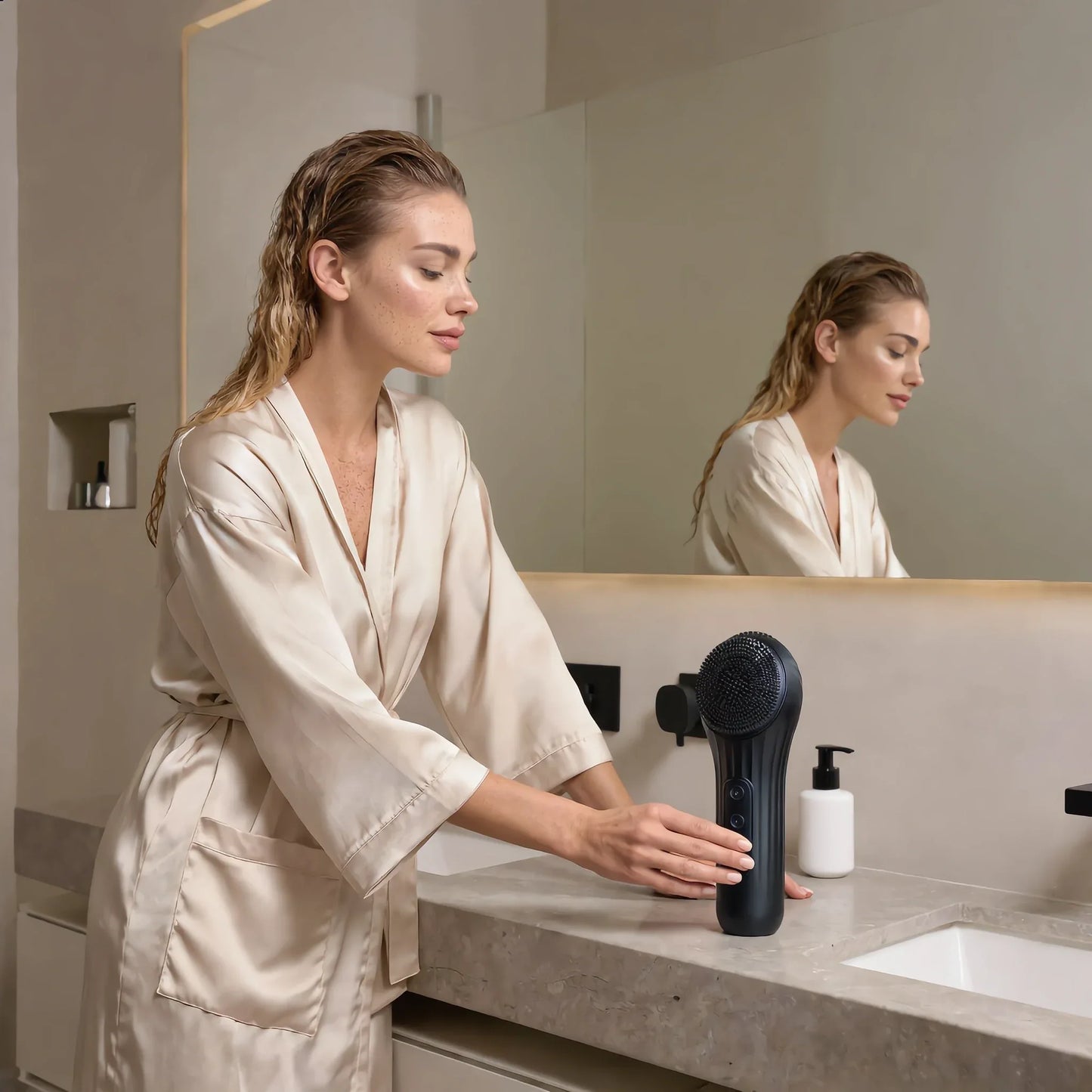 Noélune Sonic Facial Cleansing Brush – Heated At-Home Skin Ritual - Noélune