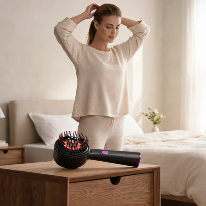 Noélune Scalp Massage Comb – Red Light Microcurrent Hair Therapy Device - Noélune