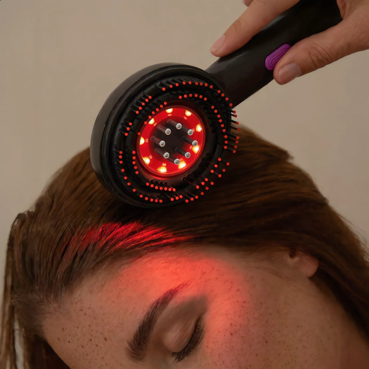 Noélune Scalp Massage Comb – Red Light Microcurrent Hair Therapy Device - Noélune